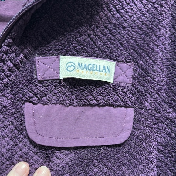 Magellan Outdoors Purple Fleece Quarter-Zip Sweatshirt - Picture 5 of 9